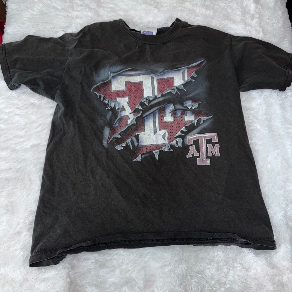 Vintage Texas A&M Aggies T Shirt Youth‎ Size 14/16 Red Faded USA College